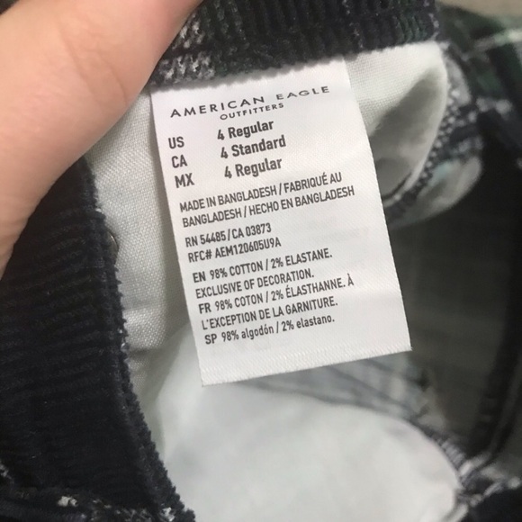 American Eagle Plaid Corduroy Flare Pants - Picture 5 of 5